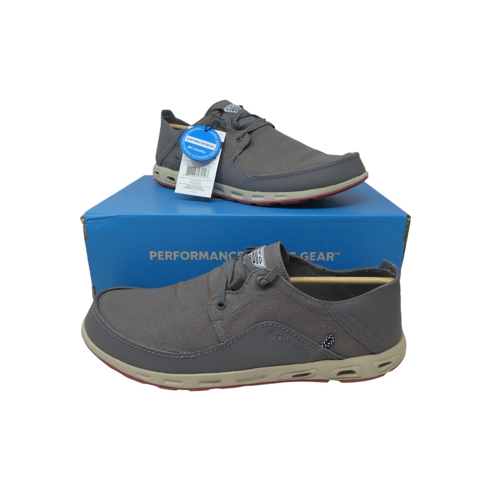 Columbia Bahama Vent Relaxed PFG Boat Shoe Mens 14 City Grey Vintage Red BM2658
